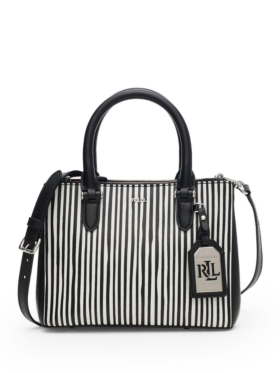 ralph lauren double zip satchel black